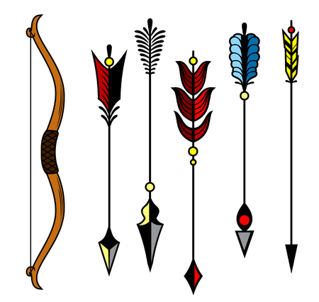 Set of images of arrows and crossbowのイラスト素材