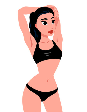 Girl in bikini tracksuitのイラスト素材