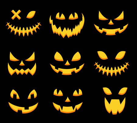 scary halloween pumpkin masksのイラスト素材