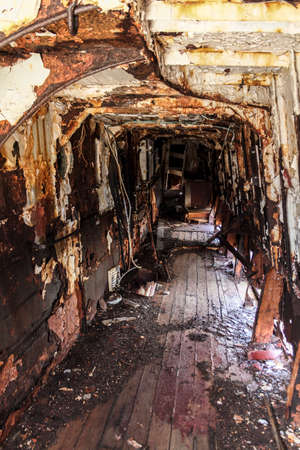 Old stranded ship stranded in Patreksfjordur, Westfjords of Icelandの写真素材