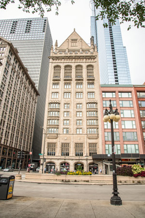 Impressive skyscrapers of downtown Chicago, USAの写真素材