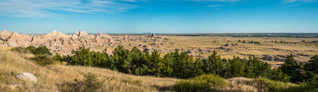 Great plain in Badlands National Park, South Dakota, USAの写真素材