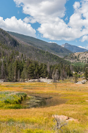 Great landscape in Rocky Mountain National Park, United Statesの写真素材