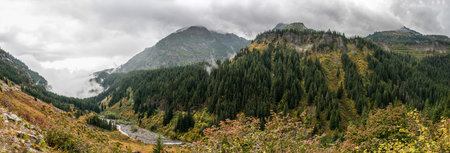 Magnificent mountain landscape around Mount Rainier National Park, USAの写真素材