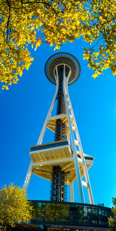 Famous Space Needle of Seattle, Washington State, USAのeditorial素材