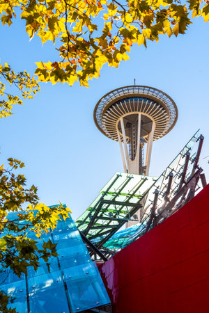 Famous Space Needle of Seattle, Washington State, USAのeditorial素材