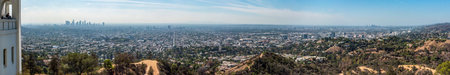 Panoramic view of downtown Los Angeles from Griffith Observatory, USAの写真素材