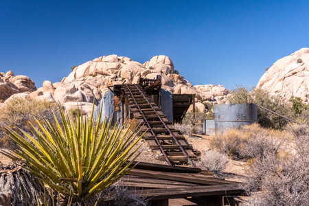 An abandoned old gold mine in the Joshua Tree National Park, USAの写真素材