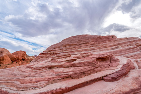 Iconic Fire Wave rock formation in the Valley of Fire State Park, USAの写真素材