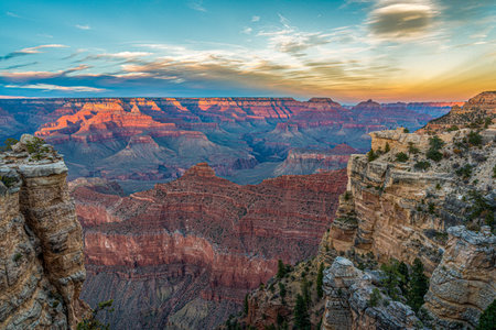Sunset over the famous Grand Canyon in Arizona, USAの写真素材