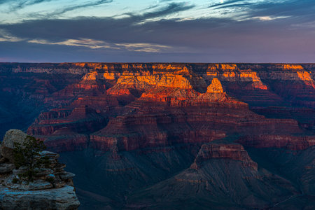 Sunset over the famous Grand Canyon in Arizona, USAの写真素材