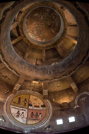 The Desert View Watchtower in Native Americans style, Grand Canyon, USAのeditorial素材