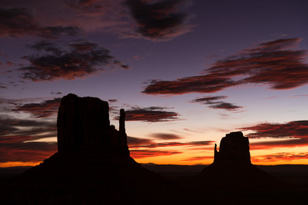 Great magnificent sunrise over the Monument Valley, Arizona, USAの写真素材