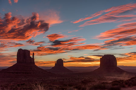Great magnificent sunrise over the Monument Valley, Arizona, USAの写真素材