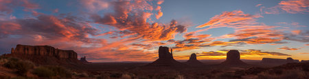 Great magnificent sunrise over the Monument Valley, Arizona, USAの写真素材