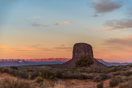 Great magnificent sunrise over the Monument Valley, Arizona, USAの写真素材