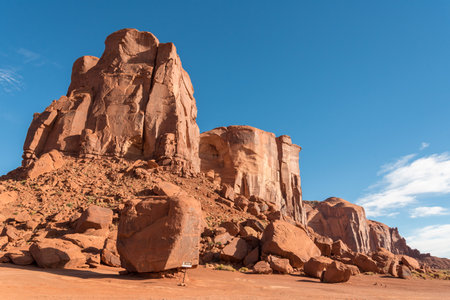The Cube rock in the Monument Valley, United Statesの写真素材