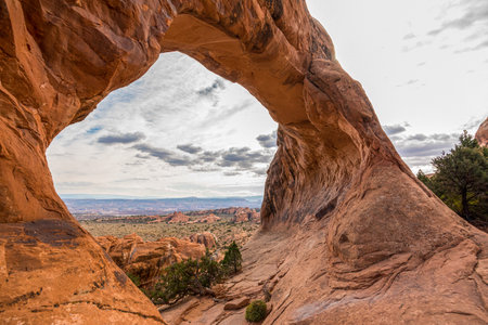 Great view of the Partition Arch in Arches National Park, United Statesの写真素材