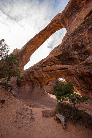 Famous Double Arch in the Arches National Park, United Statesの写真素材