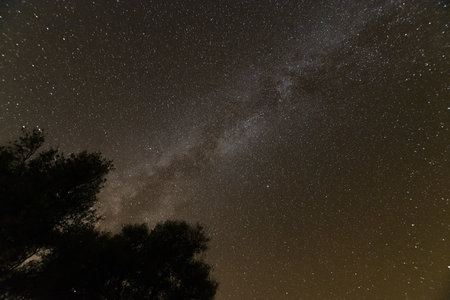 Night sky in the Big Bend National Park, United Statesの写真素材