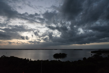 Scenic clouds during sunset over the sea in the Everglades NP, USAの写真素材