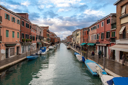 Rio dei Vetrai on Murano Island, District of Venice, Italyの写真素材