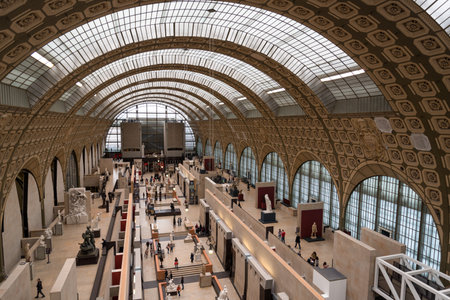 Main hall of famous museum d'Orsay in Paris, Franceのeditorial素材