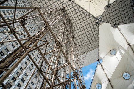 Architectural design at the Grande Arche in La Defense in Paris, Franceのeditorial素材