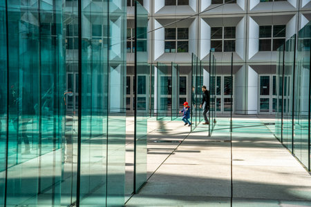 Architectural design at the Grande Arche in La Defense in Paris, Franceのeditorial素材