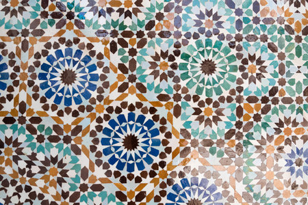Wall decoration of the Grande Mosquee de Paris, Franceの写真素材
