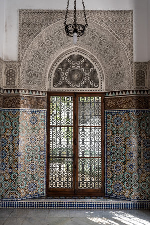 Beautiful wall decoration in the Grande Mosquee de Paris, France