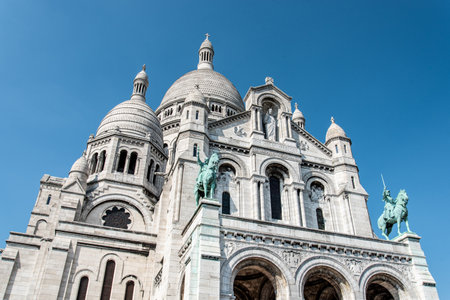 Beautiful famous church Sacre Coeur in Paris, Franceの写真素材