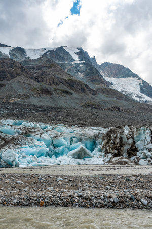 Pasterze Glacier at the Grossglockner Mountain, Austria's highest Mountain, Austriaの写真素材