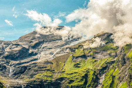 Hiking around the Grossglockner Mountain, Austria's highest Mountain, Austriaの写真素材