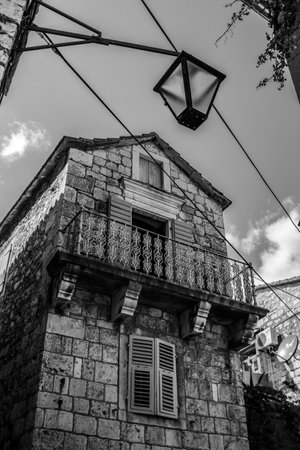 Beautiful old house in downtown Hvar, Croatiaの写真素材