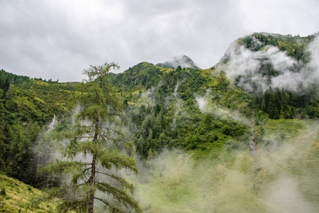 Scenic wild mountain landscape in the High Tauern National Park in the Austrian Alpsの写真素材