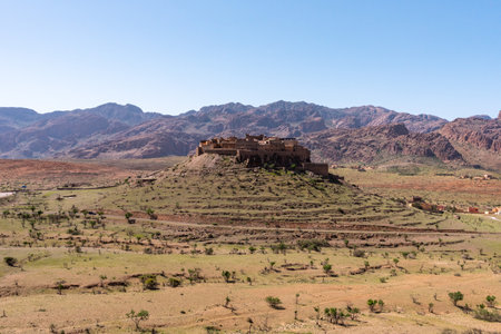Historic Tizourgane village in the Anti-Atlas mountains, South Moroccoの写真素材