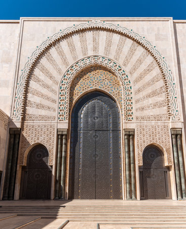 Door of the Hassan II Mosque in Casablanca, Moroccoの写真素材