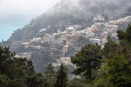 Cityscape of Positano on the Amalfi coast, Southern Italyの写真素材