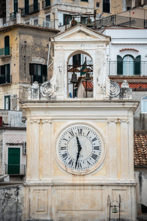 Traditional Italian houses in the town of Atrani on the Amalfi Coast