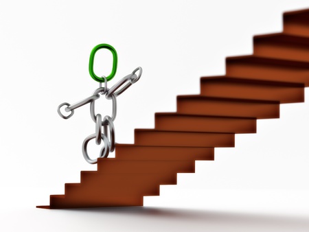 Chain males staircaseの写真素材