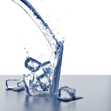 Water running in an imaginary glass of waterの写真素材