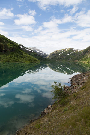 Mountain lake in Norwayの写真素材