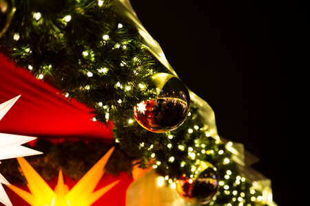 Christmas stars and lightsの写真素材