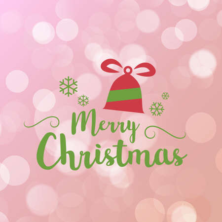 Merry Christmas and Happy New Year greeting card typography flyer template with lettering. Bright fall leaves. Poster, card, label, banner design set. Vector illustrationのイラスト素材