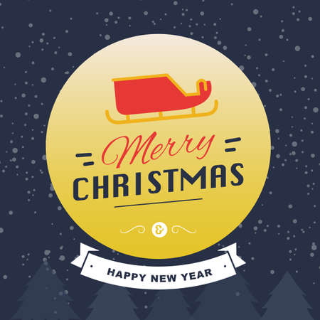 Set of Christmas Labels and Badges Vector Design Elements Set. Merry Christmas and Holidays Wishes Retro Typography Greeting Cards, Posters and Flyers, Vector Illustartorのイラスト素材