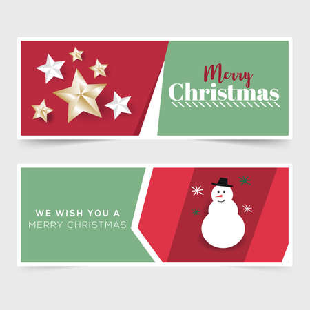 Christmas Labels and Badges Vector Design Elements Set. Merry Christmas and Holidays Wishes Retro Typography Greeting Cards, Posters and Flyers, Vector Illustartorのイラスト素材