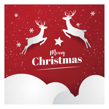 Christmas Labels and Badges Vector Design Elements Set. Merry Christmas and Holidays Wishes Retro Typography Greeting Cards, Posters and Flyers, Vector Illustartorのイラスト素材