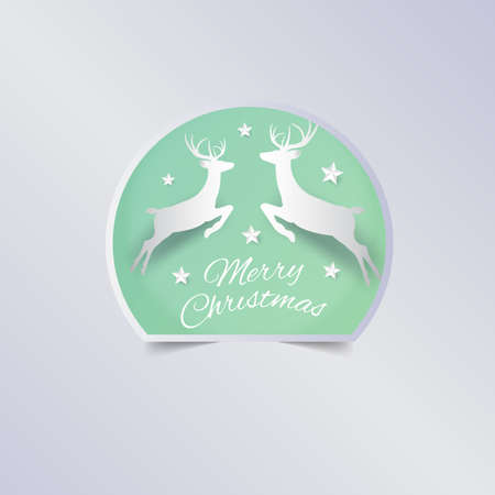 Christmas Labels and Badges Vector Design Elements Set. Merry Christmas and Holidays Wishes Retro Typography Greeting Cards, Posters and Flyers, Vector Illustartorのイラスト素材