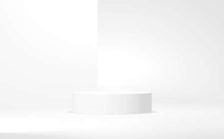 Podium abstract background. Geometric shape.white colors scene. Minimal 3d rendering. Scene with geometrical background. 3d renderの写真素材